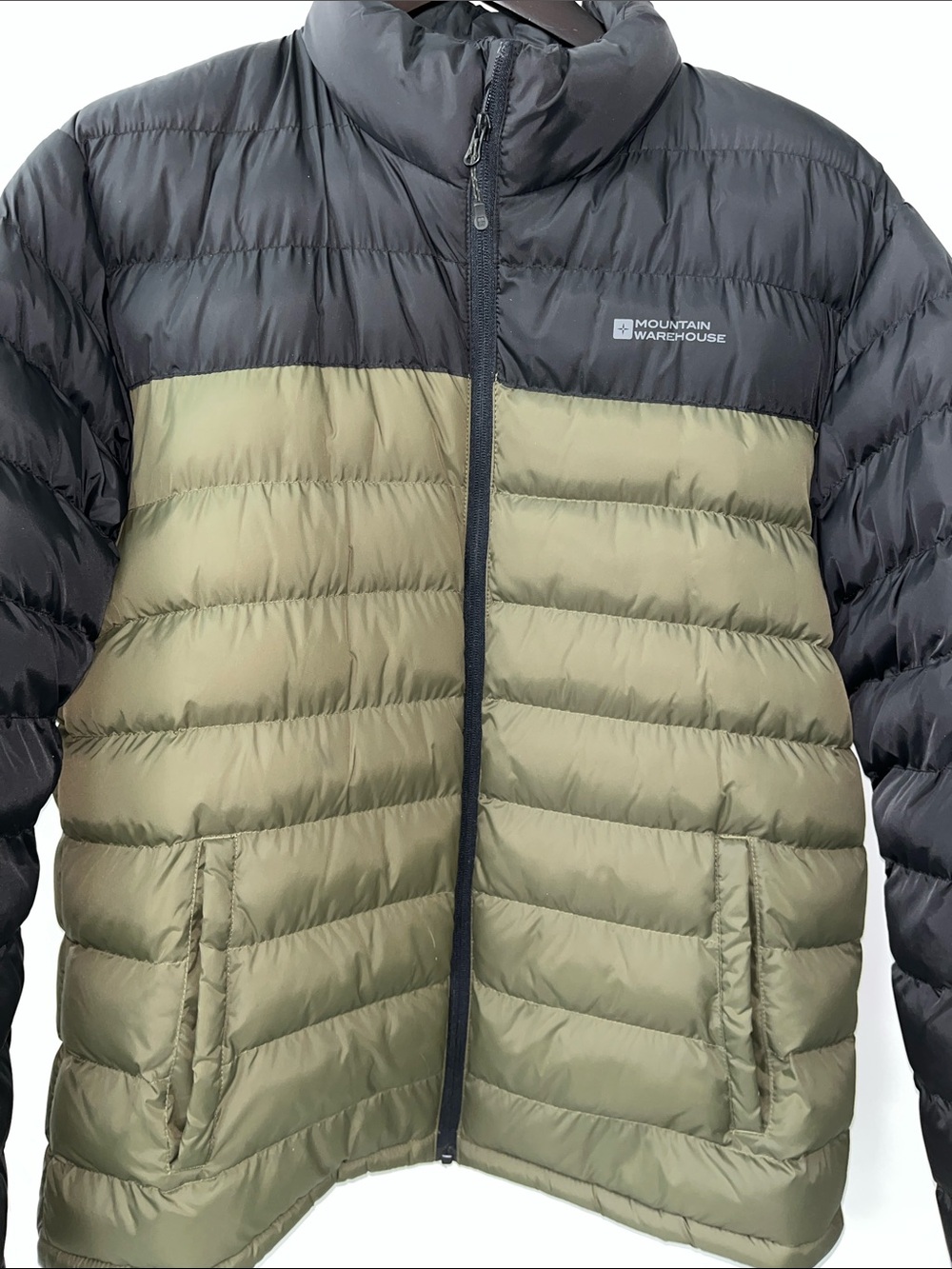 Mountain Warehouse Men’s Two-Tone Black & Olive Puffer Jacket